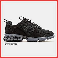 Кроссовки мужские и женские Nike x Stussy Zoom Spiridon Cage 2 black / Найк Стусси Зум Спиридон черные