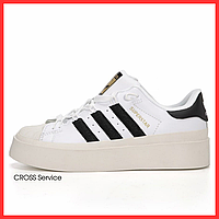 Кросівки жіночі Adidas Superstar Platform Bonega Black White / кеди Адідас суперстар платформ білі