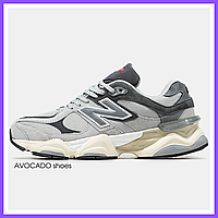 Кроссовки зимние женские и мужские New Balance 9060 Grey с мехом / Нью Беланс серые на меху