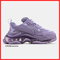 Кроссовки женские Balenciaga Triple S Clear Sole Purple / Баленсиага Трипл С клир соул фиолетовые