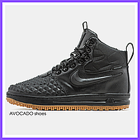 Кроссовки зимние мужские Nike Lunar 1 Duckboot 17 Black мех / Найк Лунар Дакбут чорные с мехом