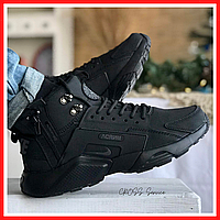 Кроссовки мужские зимние Nike Huarache Acronym termo black / Найк Хуарачи Акронім термо черные