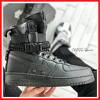Кроссовки мужские Nike SF air Force 1 black / Найк СФ аир Форс 1 черные