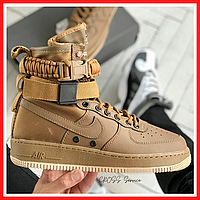 Кросівки чоловічі Nike Special Field air Force 1 brow / Найк СФ аір Форс 1 коричневі високі