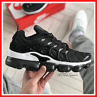 Кроссовки мужские Nike VaporMax plus black white / Найк Вапормакс плюс черные белые