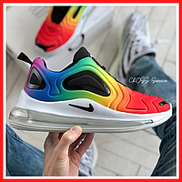 Кроссовки женские и мужские Nike Air Max 720 white red / Найк аир макс 720 цветные белые