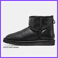 Чоботи зимові чоловічі та жіночі UGG Classic Mini Black з хутром/ УГГи міні чорні на хутрі