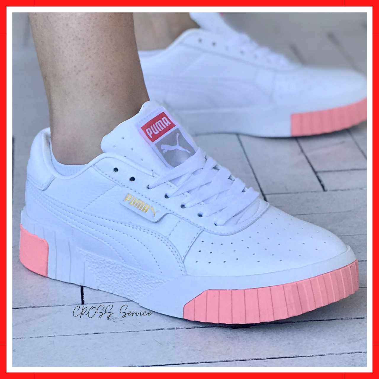 Кроссовки женские Puma Cali bold white / кеды Пума Кали болд белые с ...