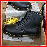 Ботинки зимние женские и мужские Dr. Martens black на меху / сапоги др. Мартенс черные с мехом