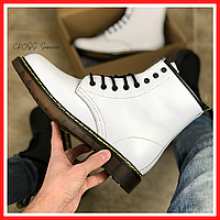 Ботинки зимние женские и мужские Dr. Martens white на меху / сапоги др. Мартенс белые с мехом