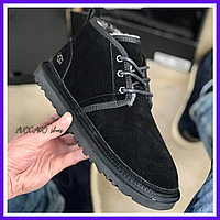 Ботинки зимние мужские UGG black с мехом / УГГи черные на меху