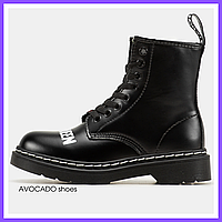 Ботинки зимние женские и мужских Dr.Martens The Queen Black с мехом / черевики др. Мартенс черные на меху 36