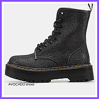 Ботинки демисезонные женские Dr.Martens Platform Boots black / черевики др. Мартенс черные термо 36