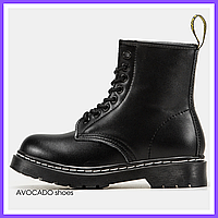 Ботінки зимові жіночі і чоловічі Dr. Martens Classic Black з хутром / черевики др. Мартенс чорні на хутрі