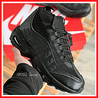 Кроссовки мужские зимние Nike Air Max Sneakerboots 95 black termo / Найк аир макс Сникербутс 95