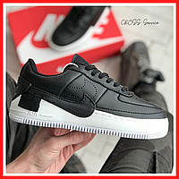 Кроссовки женские Nike Air Force Shadow black white / Найк аир Форс Шадов черные с белой