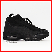 Кроссовки мужские зимние Nike Air Max Sneakerboots 95 black / Найк аир макс Сникербутс 95 черные