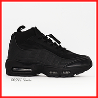 Кроссовки мужские зимние Nike Air Max Sneakerboots 95 black / Найк аир макс Сникербутс 95 черные 44