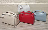 Жіноча сумка з натуральної шкіри білого, молочного, блакитного, рожевого та червоного кольору, фото 2