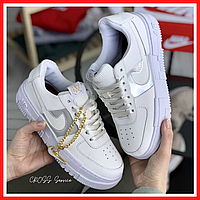 Кроссовки женские Nike Air Force Pixel white / Найк аир Форс Пиксель белые