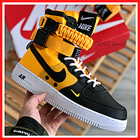 Кроссовки мужские Nike SF air Force 1 yellow black / Найк Спешл Фиелд аир Форс 1 черные желтые
