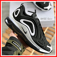 Кроссовки мужские Nike Air Max 720 black white / Найк аир макс 720 черные белые с баллоном