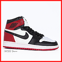 Кроссовки мужские Nike Jordan Retro 1 red black white / Найк Джордан Ретро 1 черно-белые красные