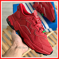 Кроссовки мужские Adidas Ozweego red black reflective / Адидас Озвиго красные