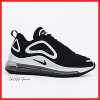 Кроссовки мужские Nike Air Max 720 black white / Найк аир макс 720 черно-белые с баллоном