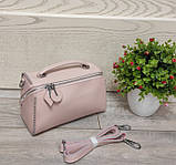 Жіноча сумка з натуральної шкіри білого, молочного, блакитного, рожевого та червоного кольору, фото 6