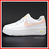 Кроссовки женские Nike Air Force 1 white / кеды Найк аир Форс 1 белые низкие