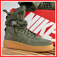 Кросівки чоловічі Nike Special Field air Force 1 green khaki / Найк СФ Форс 1 зелені хакі