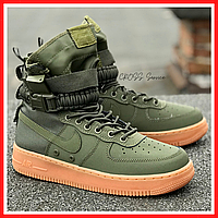 Кросівки чоловічі Nike Special Field air Force 1 green khaki / Найк СФ Форс 1 зелені хакі