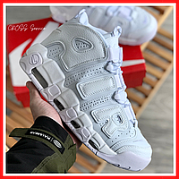 Кросівки чоловічі Nike Air More Uptempo white / Найк аір мор Аптемпо білі високі баскетбольні