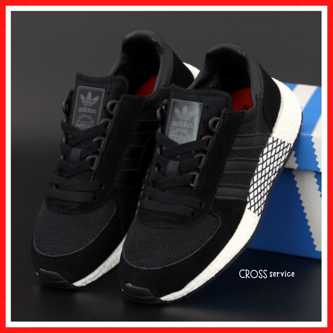 Кросівки жіночі і чоловічі Adidas Marathon Tech black / Адідас Марафон теч чорні