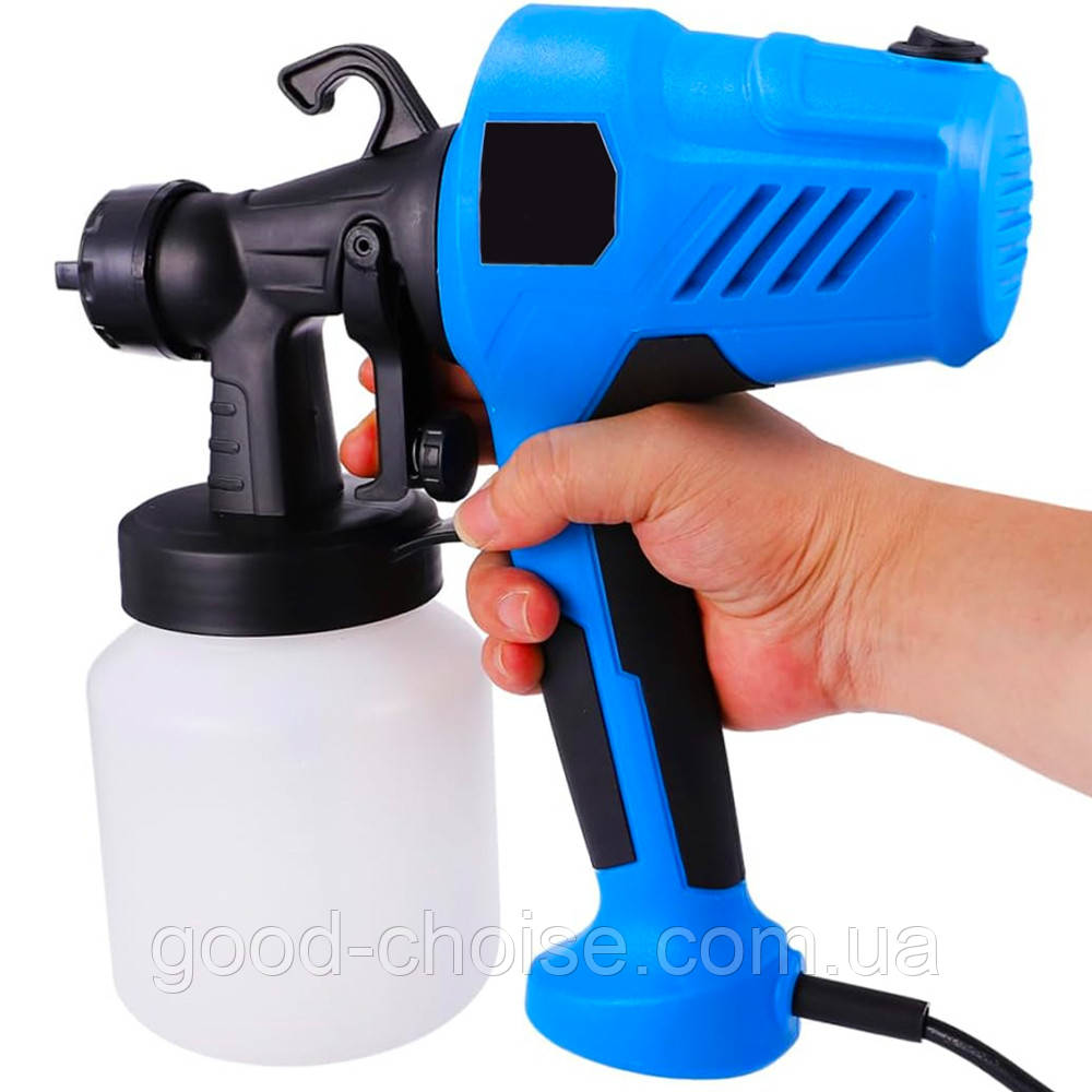 Фарбопульт електричний, 800мл, 500Вт, 2,5 бар, Синій / Фарборозпилювач / Фарбовий пістолет розпилювач - фото 1 - id-p1864682989