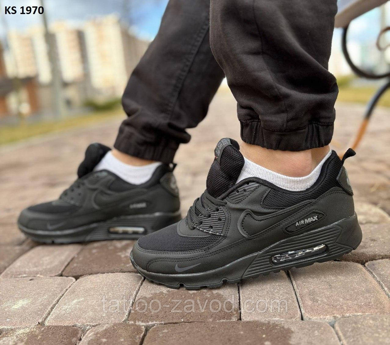 Кросівки чоловічі чорні 40 42 43 44 Nike Air Max 90 Black Cheap