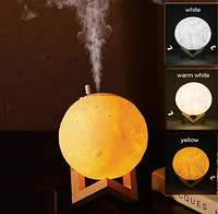 Настольный светильник ночник 3D луна 13 см с увлажнителем воздуха, белый