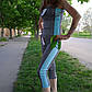 Жіночий костюмчик для фітнесу,бриджі та топік "Ласточка" Art: 468-115 L/XL(48-52)Серо-Бирюзовий, фото 10