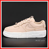 Кроссовки женские и мужские Nike Air Force 1 Pixel pink / кеды Найк аир Форс 1 Пиксель розовые низкие