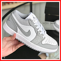 Кроссовки мужские Nike Jordan Retro 1 Low gray / кеды Найк аир Джордан Ретро 1 низкие белые серые