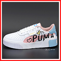 Кроссовки женские Puma Cali Bold white / кеды Пума Кали болд белые