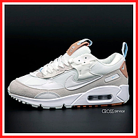 Кросівки жіночі Nike air max 90 white beige / Найк аір макс 90 білі бежеві