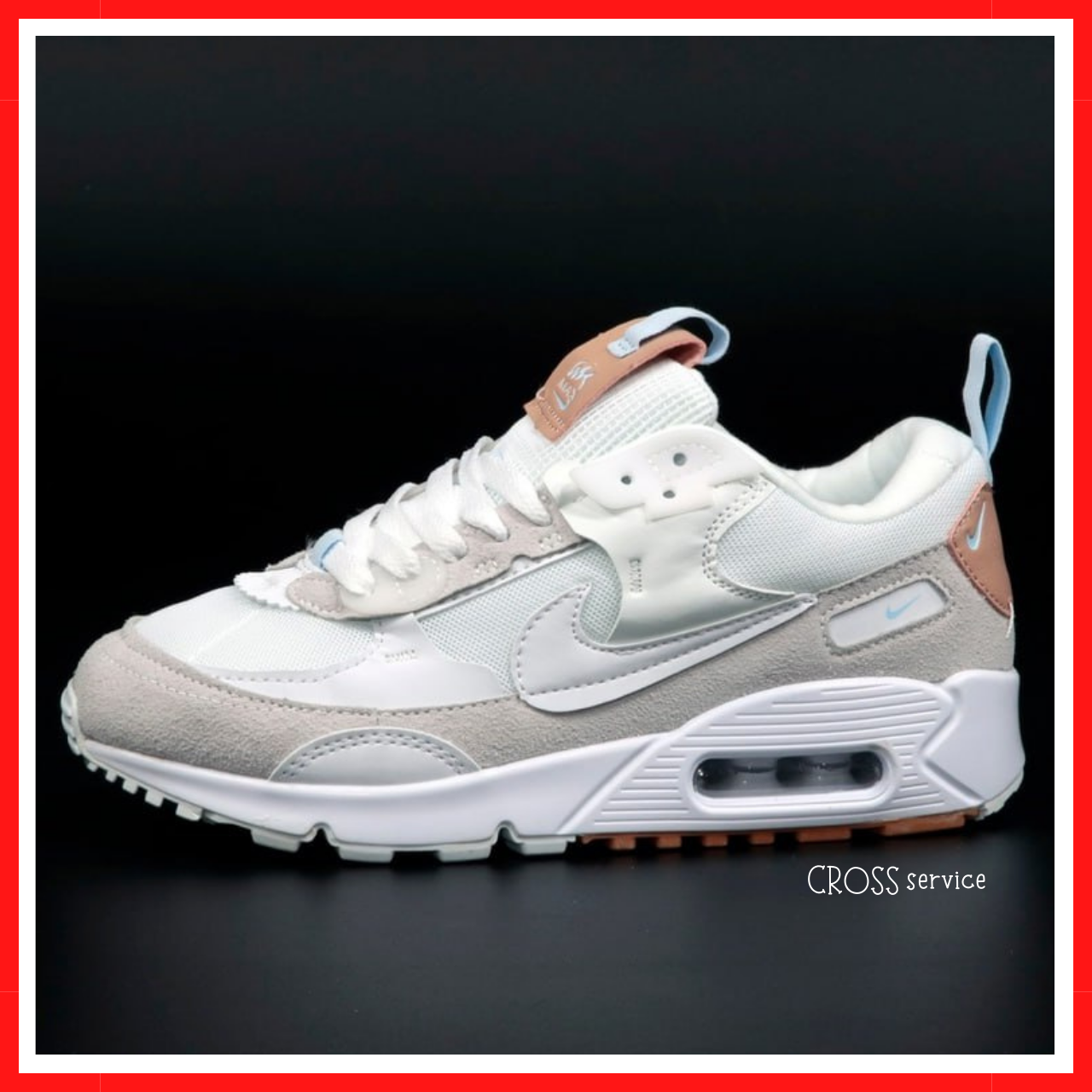 Кросівки жіночі Nike air max 90 white beige / Найк аір макс 90 білі бежеві