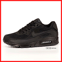 Кросівки чоловічі і жіночі Nike air max 90 black / Найк аір макс 90 чорні