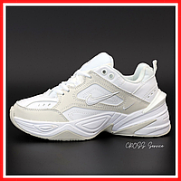 Кроссовки мужские и женские Nike M2K Tekno white beige / Найк м2к Текно белые бежевые