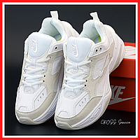 Кроссовки женские и мужские Nike M2K Tekno white beige / Найк м2к Текно белые бежевые