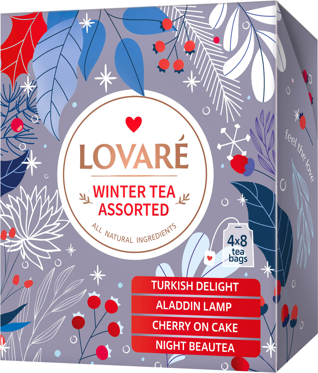 Асорті чорного чаю Lovare 32 пакетика Winter tea
