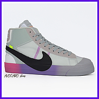 Кроссовки мужские и женские Nike Blazer Mid gray / Найк Блейзер серые высокие
