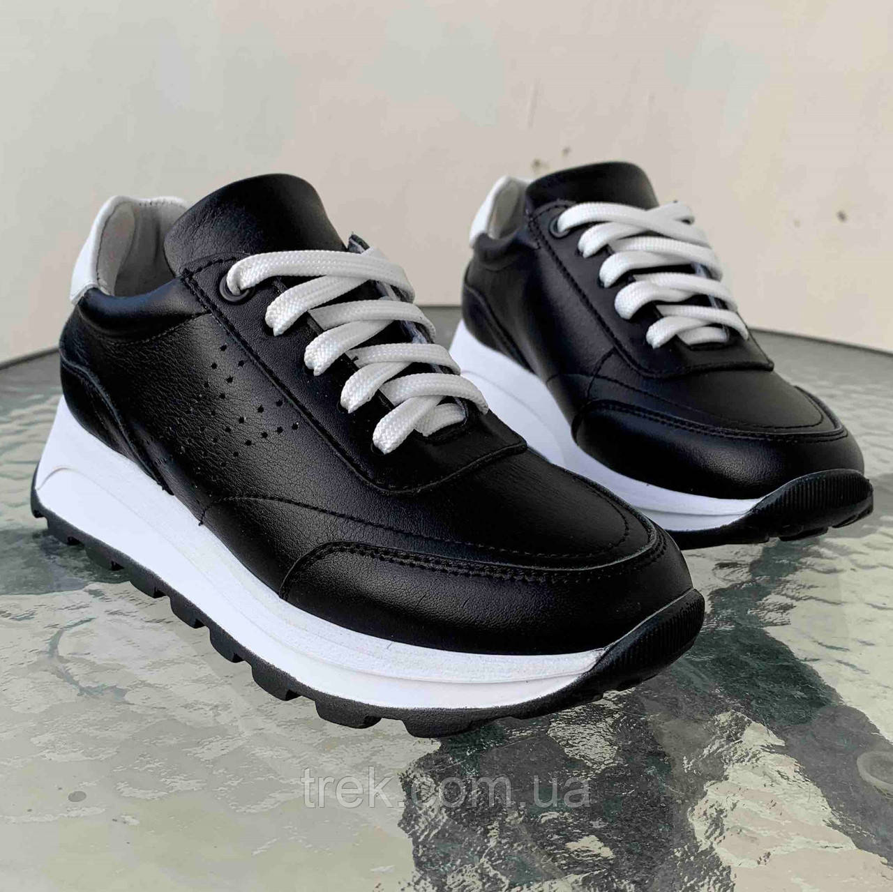 Кросівки жіночі шкіряні чорні /23434/ 36р, фото 1